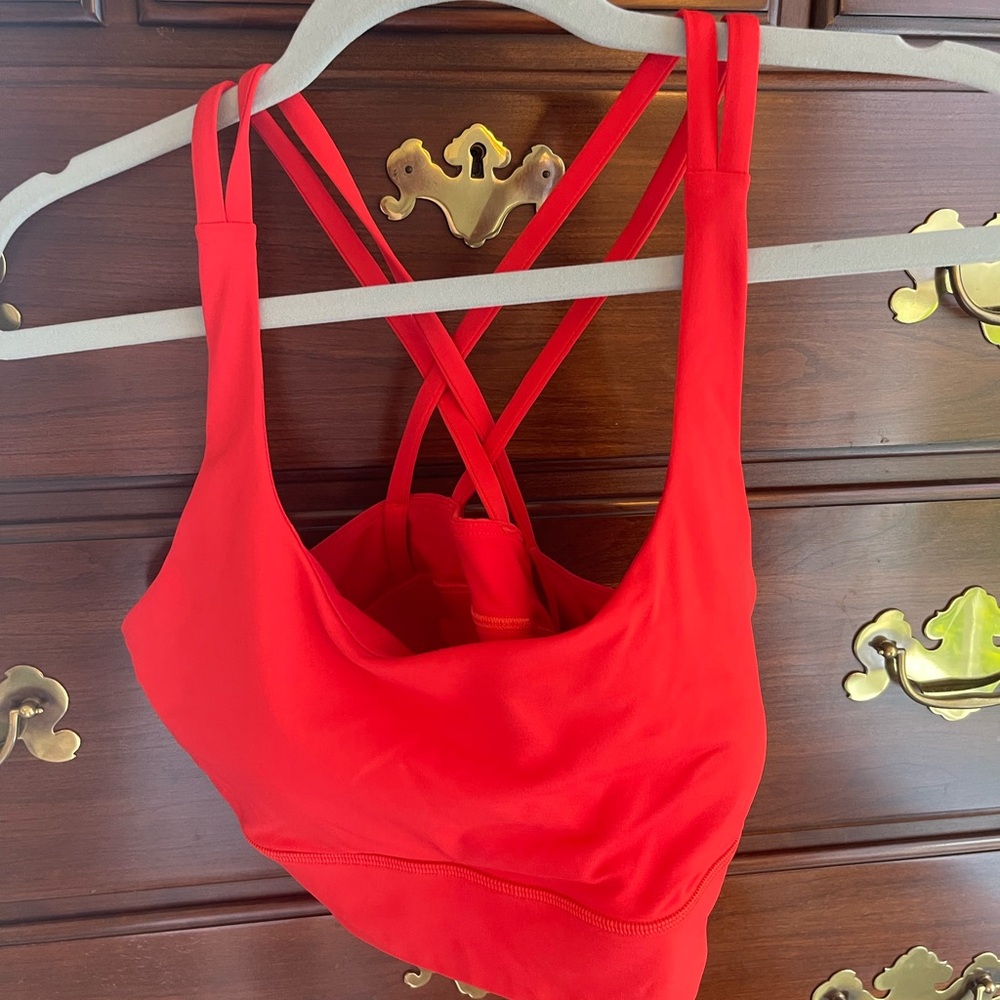 Lululemon Red Sports Bra with Racerback Design
